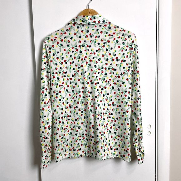1970s vintage berry print button down shirt - size large - Picture 8 of 9